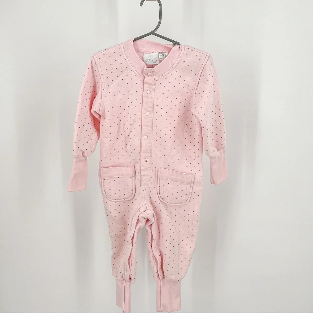 Vintage Croissant baby pink pajamas